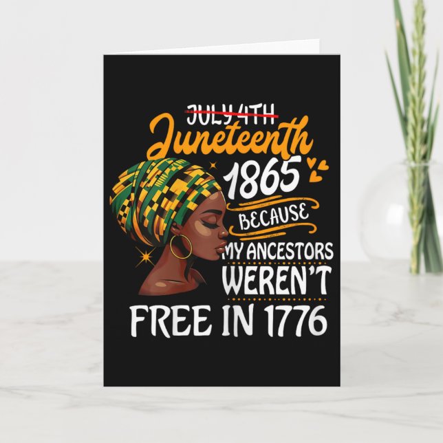 Cartão Mês da História Negra Afro-Americano Juneteenth Pr (Frente)