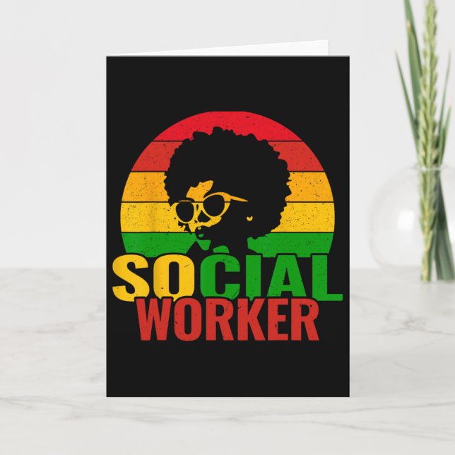 Cartão Mês da História Negra Assistente Social Trabalho S (Frente)