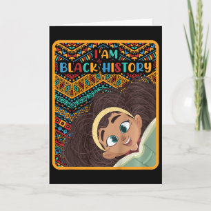 Cartão Mês da História Negra das Crianças Afro Amor Améri