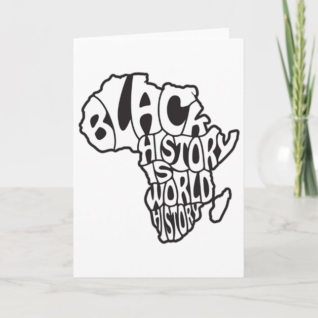 Cartão Mês da História Negra Design Educacional Mapa Áfri (Frente)