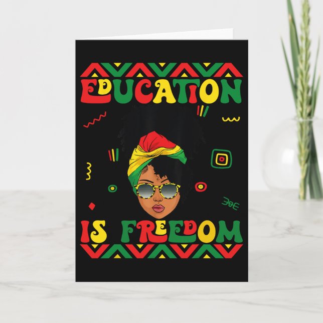 Cartão Mês da História Negra Educação É Liberdade Profess (Frente)