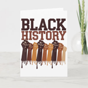 Cartão Mês da História Negra Símbolo das Mãos Afro Motiva