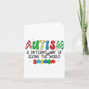 Cartão Mês De Consciência Autismo Apoiam A Visão Do Mundo