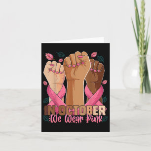 Cartão Mês de consciência do câncer de mama em outubro Nó