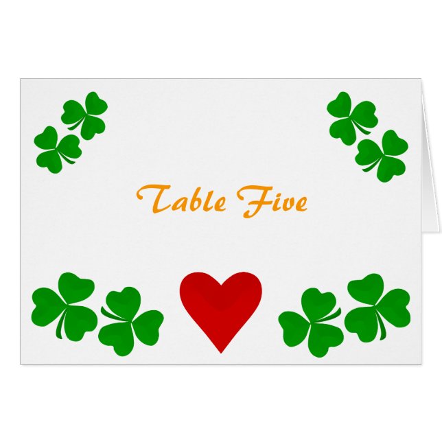 Cartão Mesa Card Irish Shamrock (Frente Horizontal)