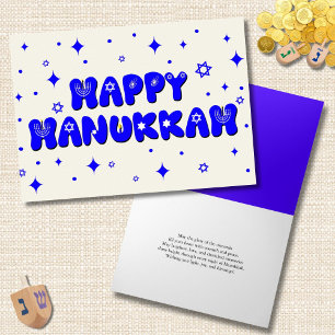 Cartão Mesa de Hanukkah Feliz com Menorá, Comida e Famíli