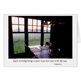 Cartão Mesa de pequeno almoço da cozinha do país do