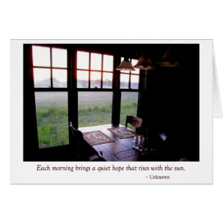 Cartão Mesa de pequeno almoço da cozinha do país do