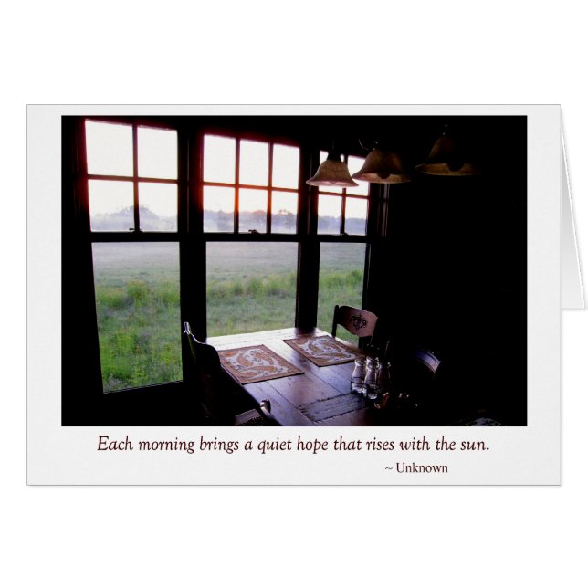 Cartão Mesa de pequeno almoço da cozinha do país do (Frente horizontal)