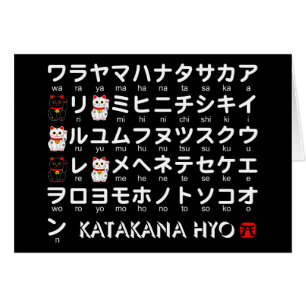 Cartão Mesa japonesa dos Katakana (alfabeto)