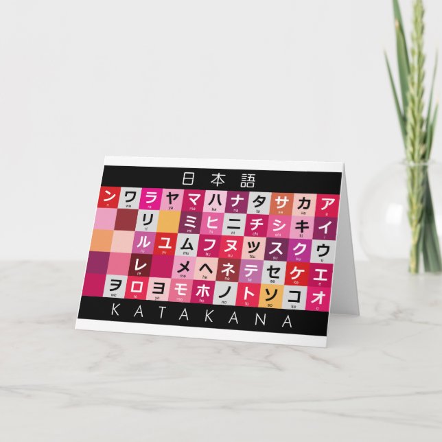 Cartão Mesa Katakana japonesa (Frente)