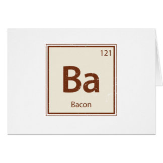 Cartão Mesa periódica do BACON do vintage