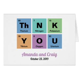 Cartão Mesa periódica do casamento de elementos