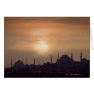 Cartão Mesquita azul e Hagia Sophia Turquia, Istambul