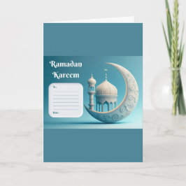 Cartão Mesquita do Ramadão com Suave Serenidade em Aquare