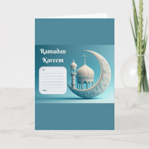 Cartão Mesquita do Ramadão com Suave Serenidade em Aquare