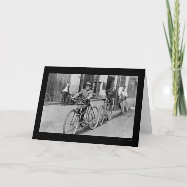 Cartão Messenger Boy e Bicicleta 1911 (Frente)