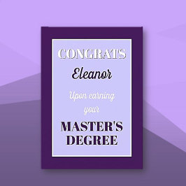 Cartão Mestrado! Graduação personalizada