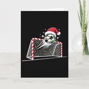 Cartão Meta de Futebol de Natal Ll Luzes Papai Noel Xmas