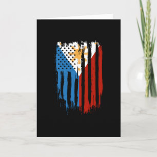 Cartão Metade Americano Metade Filipino Bandeira das Fili