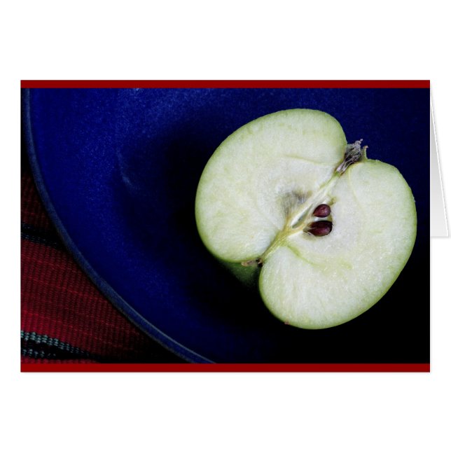 Cartão Metade de maçã (Frente Horizontal)