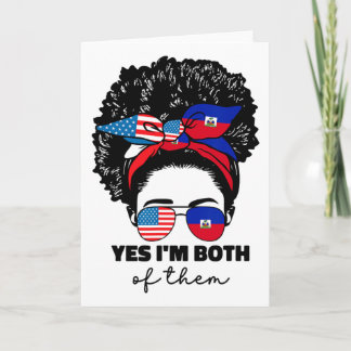 Cartão Metade Haitiano E Americano América Haiti Bandeira