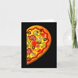 Cartão Metade Pizza Corações Lindos Forma Casal Valen