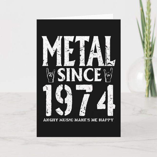 Cartão Metal Gift Birthday Vintage 1974 (Frente)