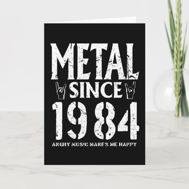 Cartão Metal Gift Birthday Vintage 1984 (Frente)