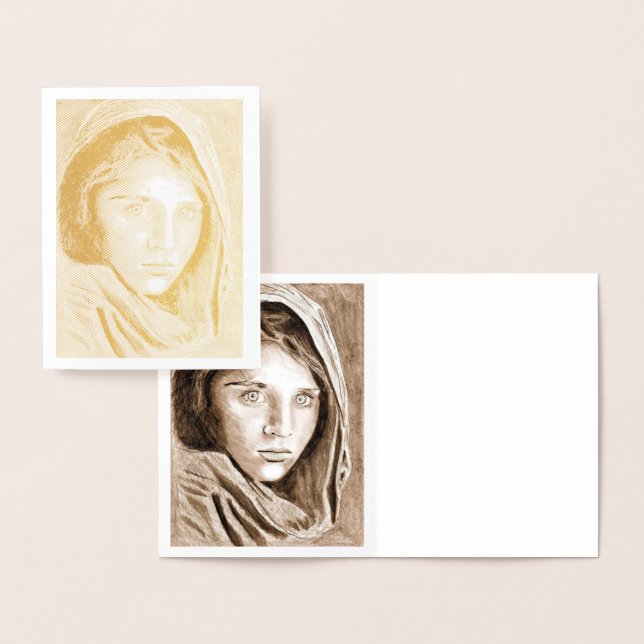 Cartão Metalizado 2004 Meu próprio lápis desenhando em folha de ouro (Exibição)