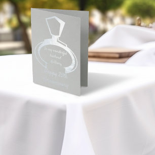 Cartão Metalizado 25º Aniversário Para Marido