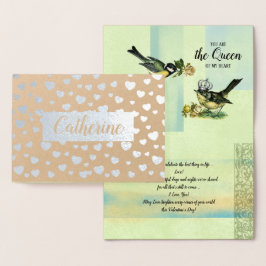 Cartão Metalizado À Rainha do meu Coração. Dia dos Namorados