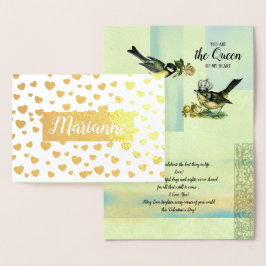 Cartão Metalizado À Rainha do meu Coração. Dia dos Namorados