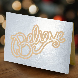 Cartão Metalizado Acredite o gráfico do texto do slogan