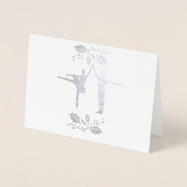 Cartão Metalizado Açúcar Pluma Fada e Príncipe de Natal (Frente)