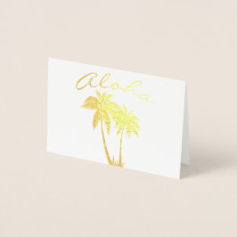 Cartão Metalizado Aloha Tropical Beach Party Aniversário Obrigado