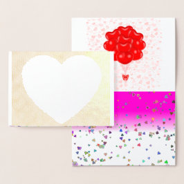 Cartão Metalizado Amor Cardíaco Memória de Saída Rosa Destino