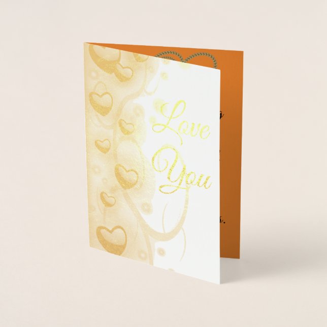 Cartão Metalizado Amor Coração Romântico Rosa de Amor Destino (Frente)