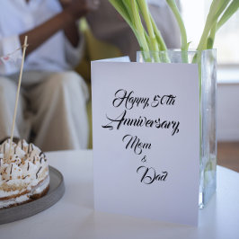 Cartão Metalizado Aniversário de Casamento da Mãe e do Ouro Pai