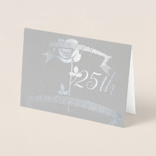 Cartão Metalizado Aniversário Personalizado ou Vazio de Rosa de Aniv