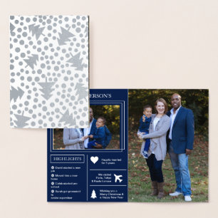 Cartão Metalizado Ano em análise Feriado Infográfico de Natal