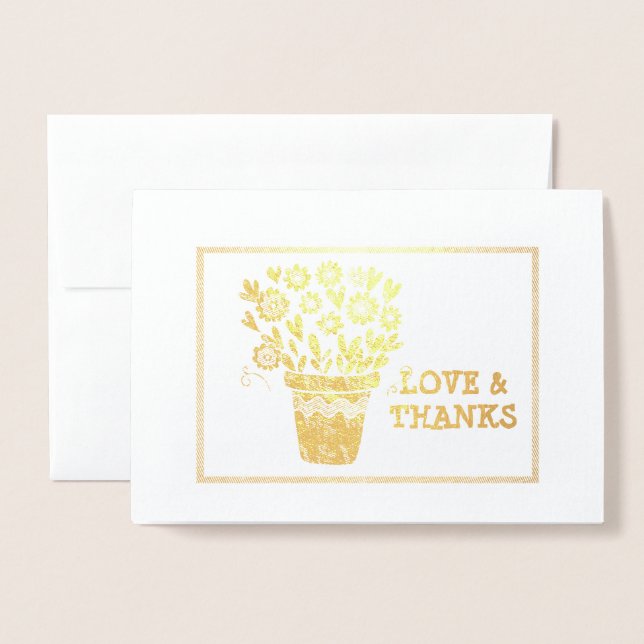 Cartão Metalizado Arranjo de Corações e Flores (Frente com envelope)