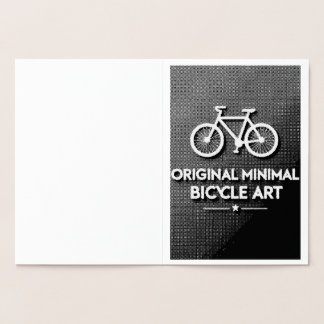 Cartão Metalizado Arte Minimalista de Bicicleta