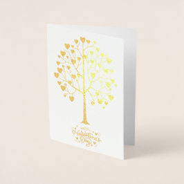 Cartão Metalizado Árvore de Coração Folheado a Ouro, Você Será Meu N