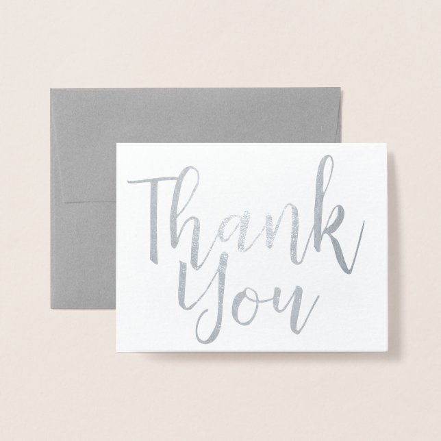 Cartão Metalizado Árvore de espiral de folha prateada Obrigado Bíbli (Frente com envelope)