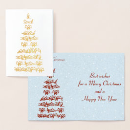 Cartão Metalizado Árvore de Natal de Aves