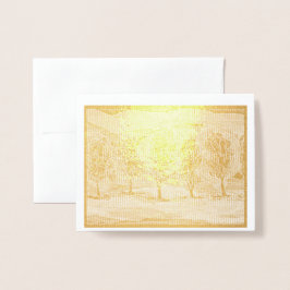 Cartão Metalizado Árvores Roxas por Mark Edward Westerfield Gold Foi