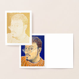 CARTÃO METALIZADO AUTORETRATO: LARANJA, BRANCO, AZUL 2005