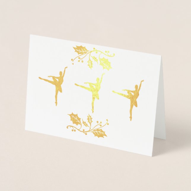 Cartão Metalizado Ballerina Christmas (Frente)