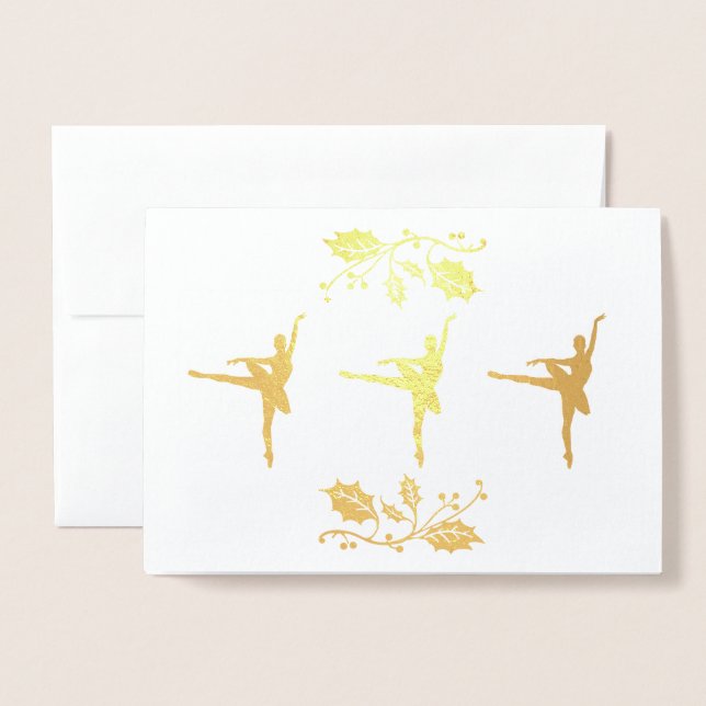 Cartão Metalizado Ballerina Christmas (Frente com envelope)